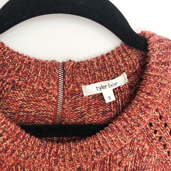 TYLER BOE Orange Chunky Knit Zipper Back Sweater - Picture 3 of 6